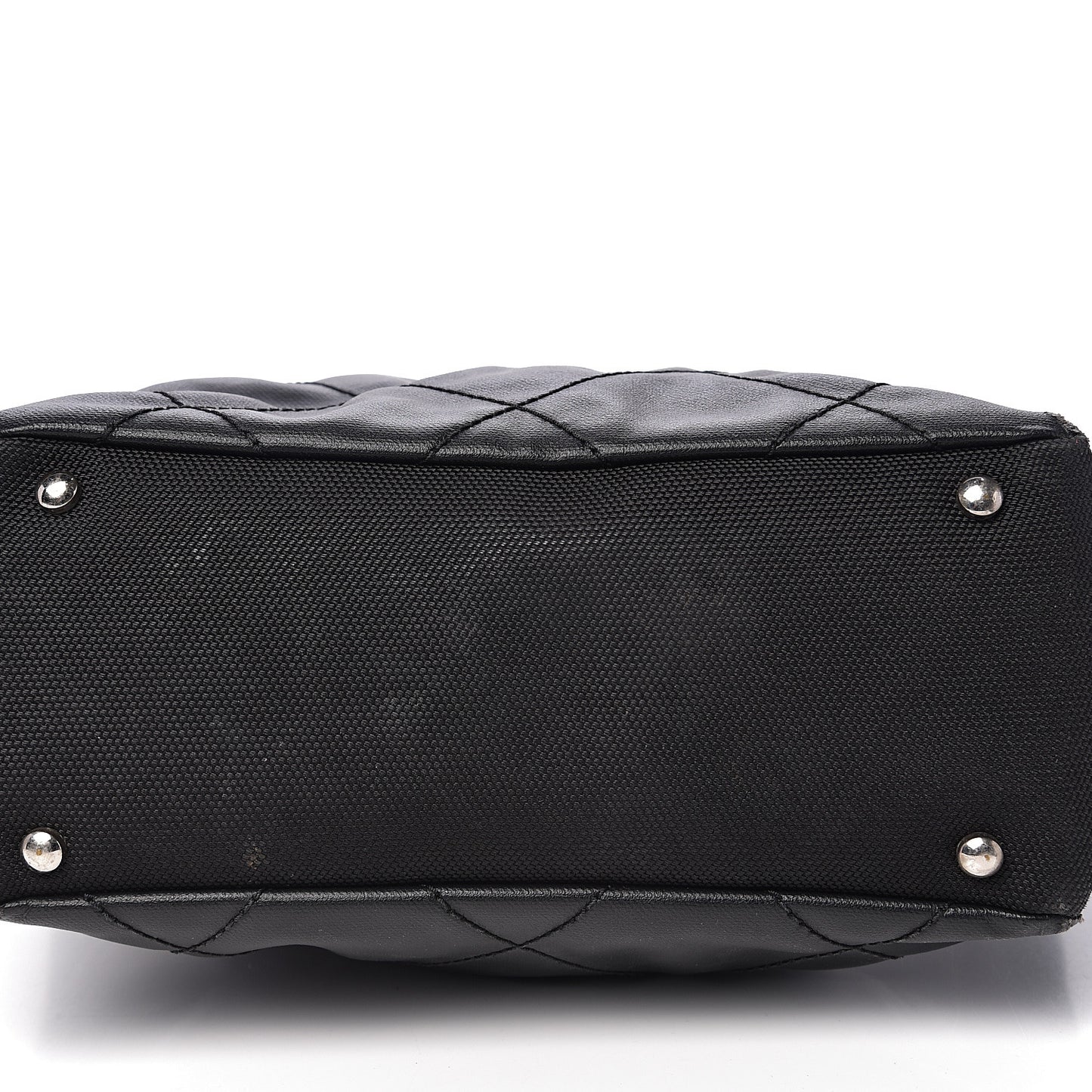 Coated Canvas Quilted Small Paris Biarritz Tote Black
