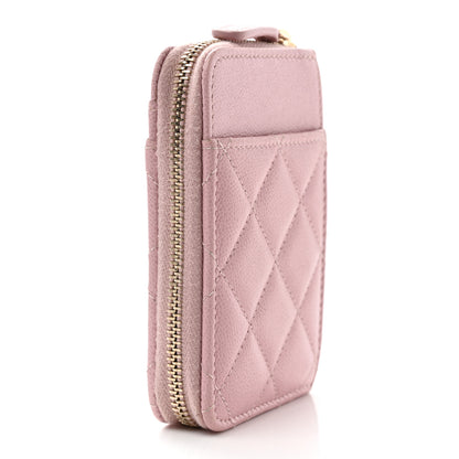 Chanel Caviar Quilted Zip Card Holder Pink 3 of 8