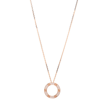 Cartier 18K Pink Gold Diamond LOVE Paved Necklace 1 of 4
