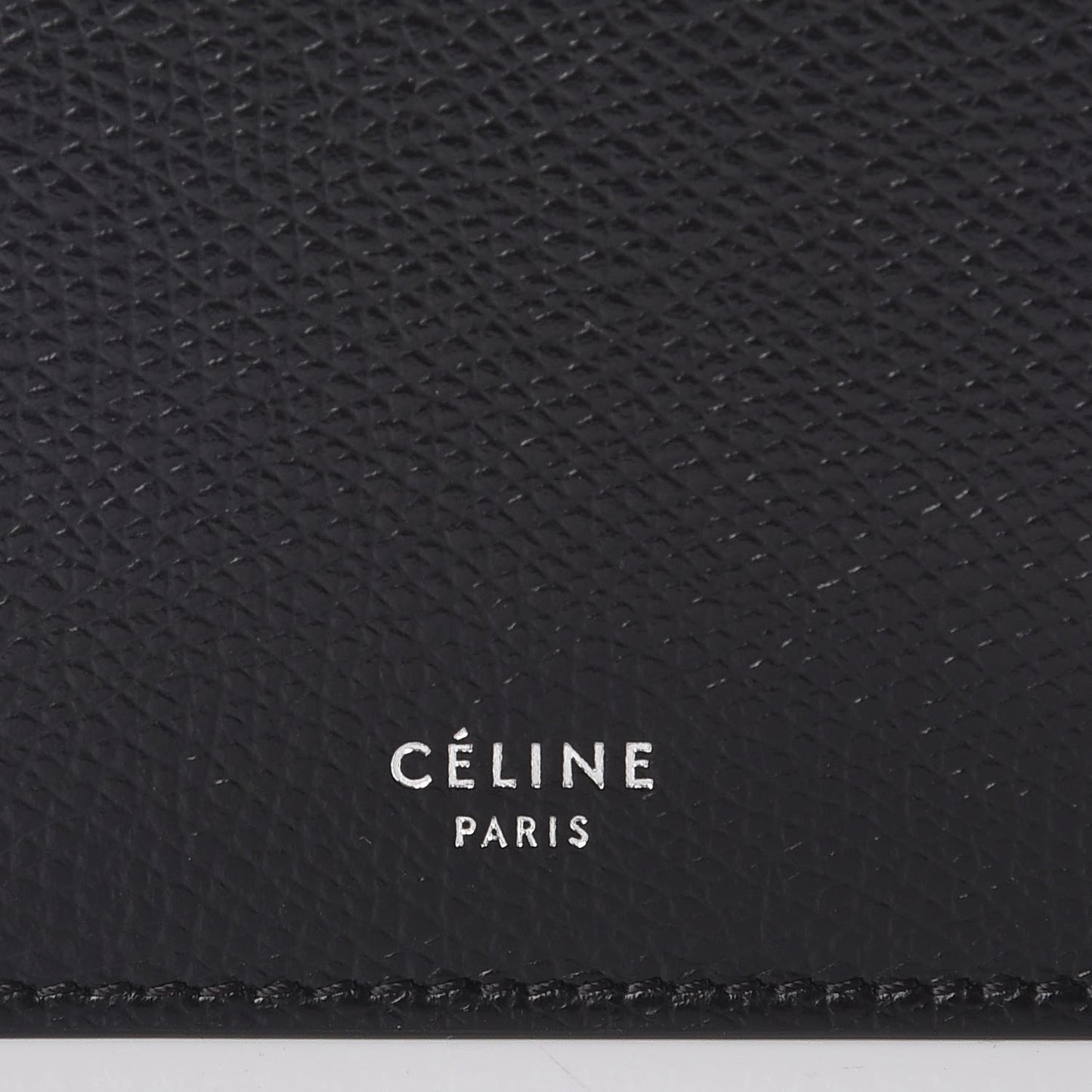 Grained Calfskin Bi-Fold Wallet Black