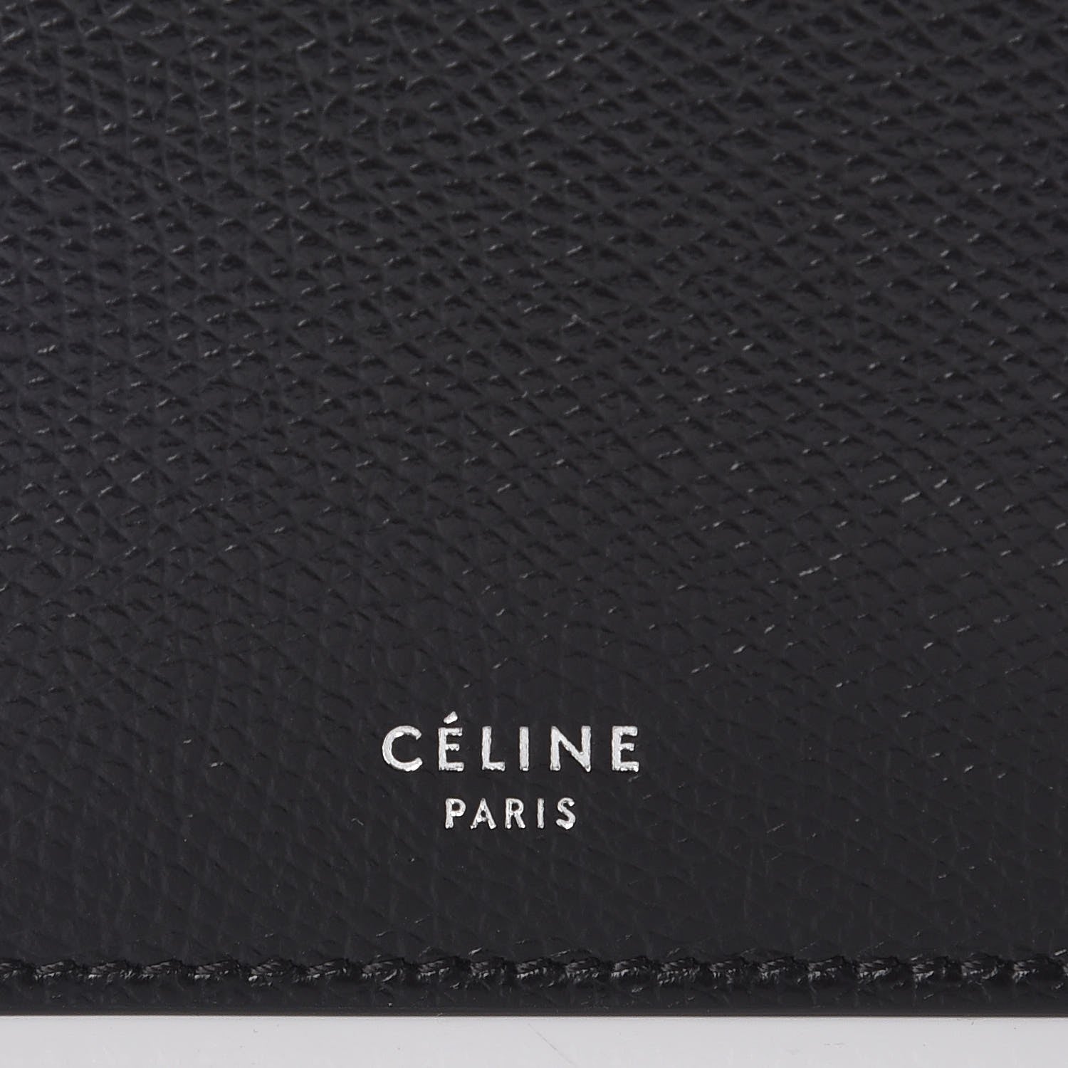 Celine Grained Calfskin Bi-Fold Wallet Black 6 of 8