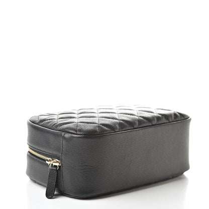 Chanel Caviar Quilted Curvy Pouch Cosmetic Case Black 4 of 8