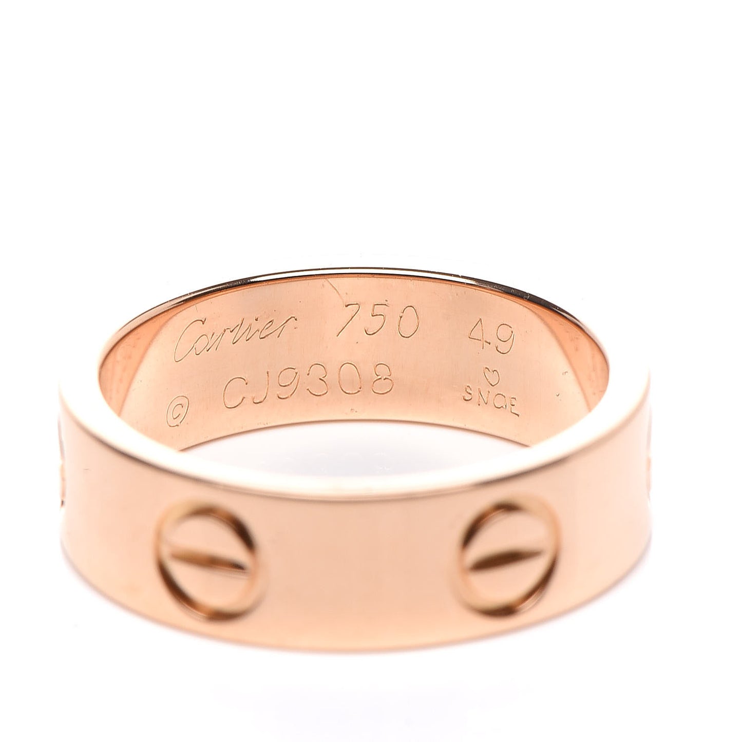 18K Pink Gold 5.5mm LOVE Ring 49 4.75