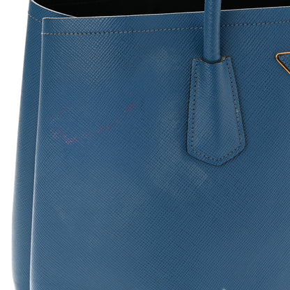 Prada Saffiano Cuir Medium Double Bag Cobalto 15 of 17