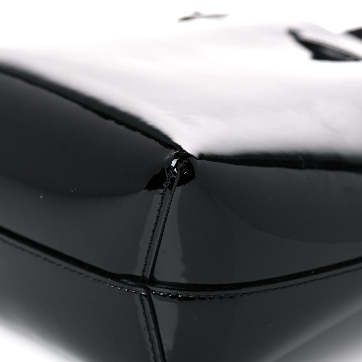 Patent Calfskin Mini Mini Bucket Bag Black