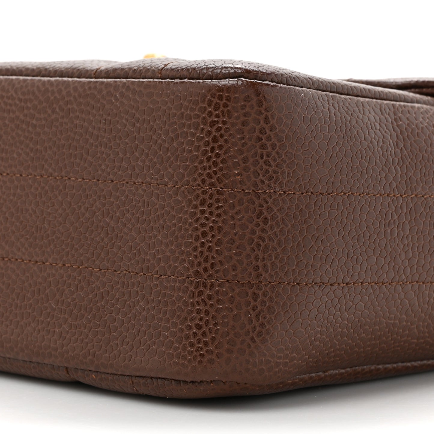 Caviar Vertical Quilt Jumbo Single Flap Brown