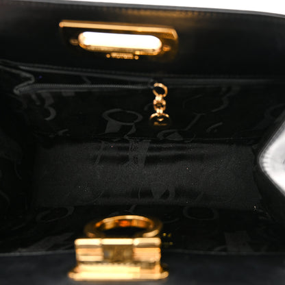 Salvatore Ferragamo Calfskin Diana Chain Shoulder Bag Black 5 of 10