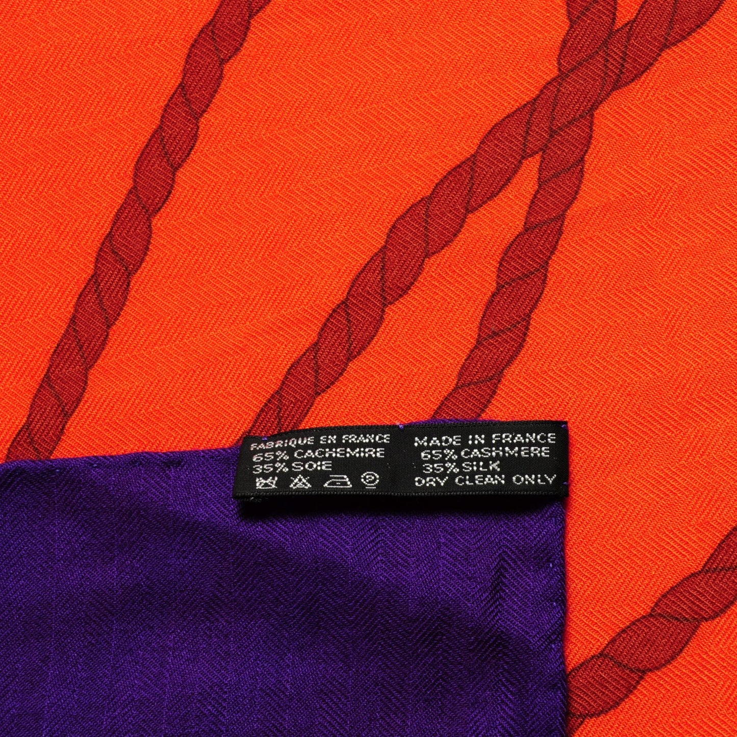 Cashmere Silk Cuirs Du Desert II Shawl 140 Violet Corail Vert Amande