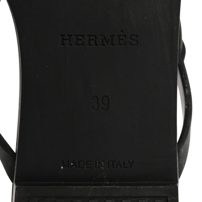 Hermes Rubber Womens Egerie Sandals 39 Black 8 of 12
