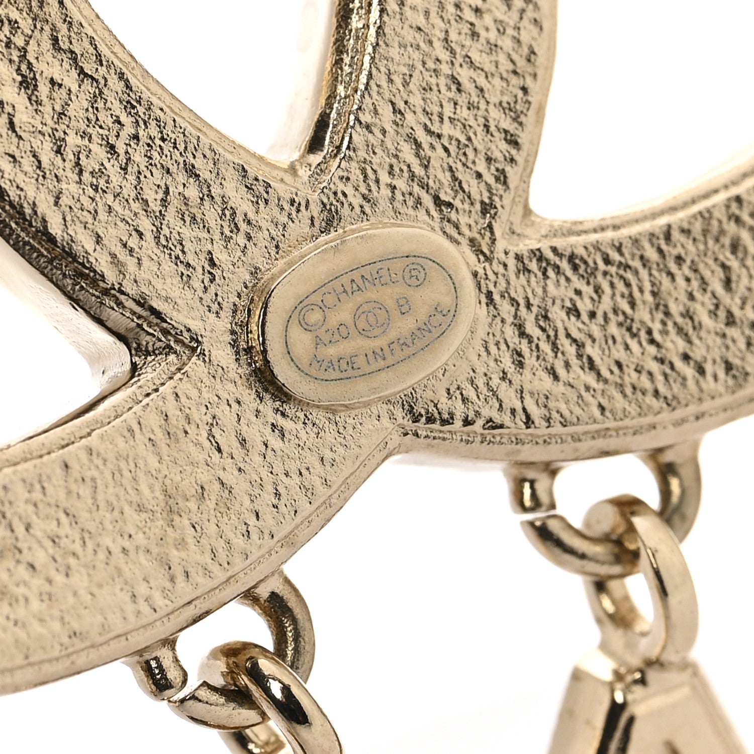 Chanel Crystal Pearl Signature Drop Brooch Gold 3 of 3