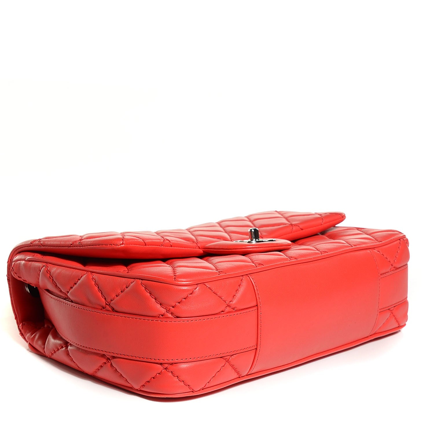 Chanel Lambskin Quilted Easy Carry Jumbo Flap Red 4 of 9