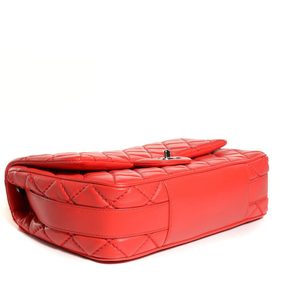 Chanel Lambskin Quilted Easy Carry Jumbo Flap Red 4 of 9