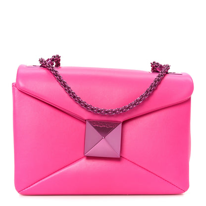 Valentino Garavani Nappa Monochrome One Stud Chain Clutch Pink PP 1 of 10