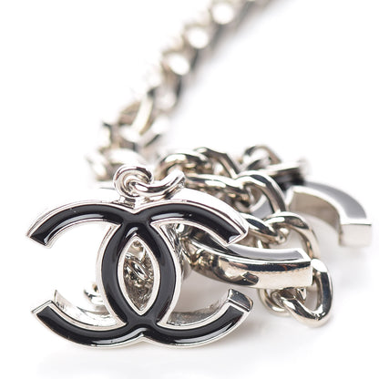 Chanel Enamel CC Chain Logo Belt Silver Black 6 of 7