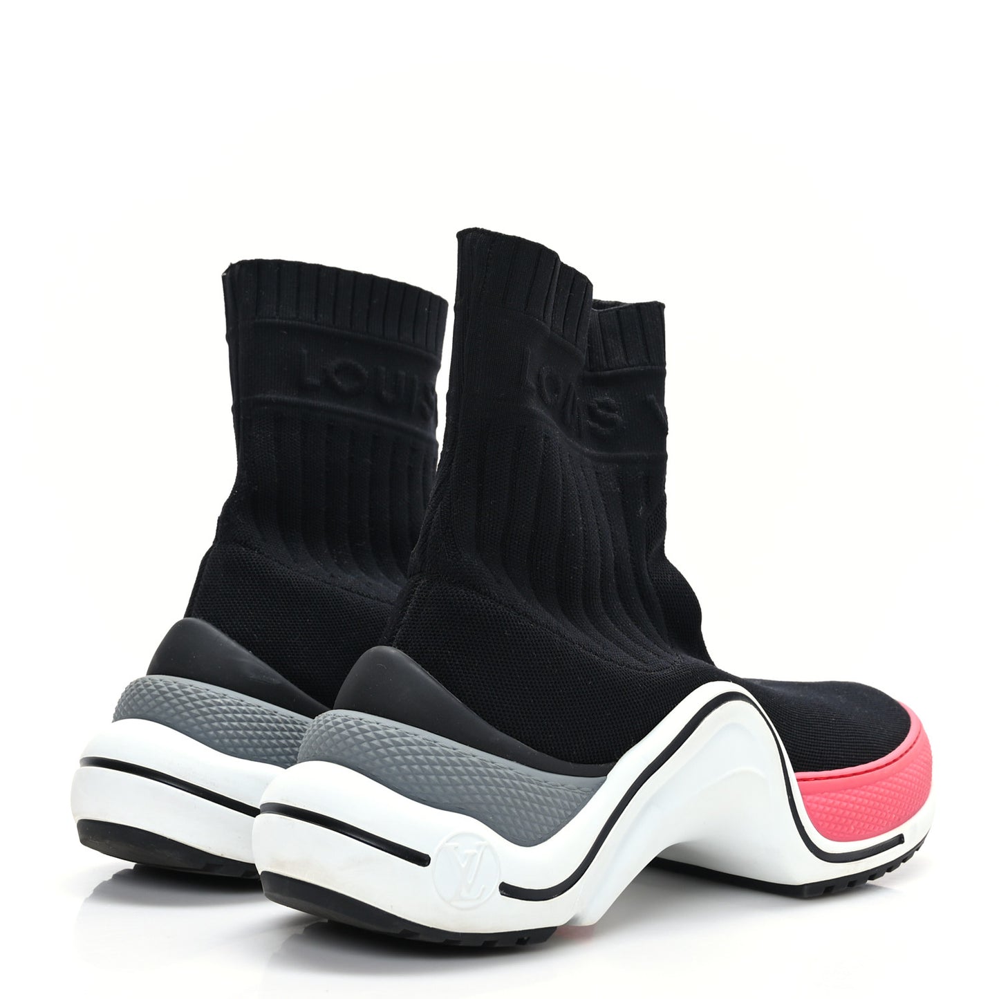 Stretch Textile LV Archlight Sneaker Boots 38.5 Fuchsia Black