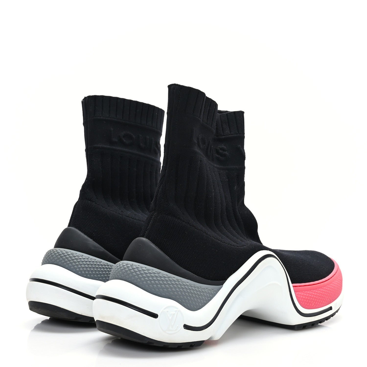 Louis Vuitton Stretch Textile LV Archlight Sneaker Boots 38.5 Fuchsia Black 4 of 7