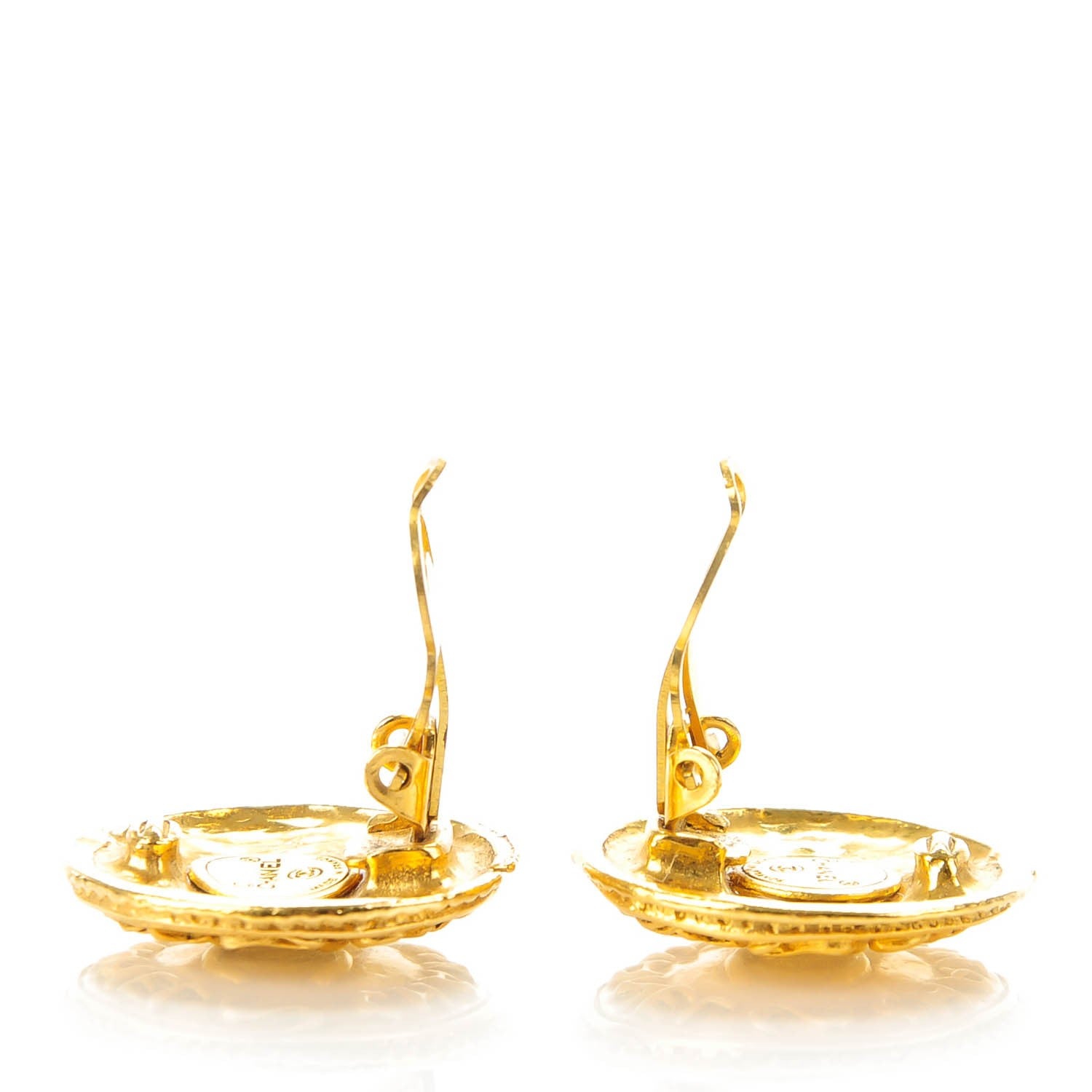 Chanel CC Clip On Earrings Gold 3 of 4
