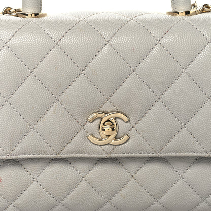 Chanel Caviar Quilted Mini Coco Handle Flap Light Grey 8 of 14