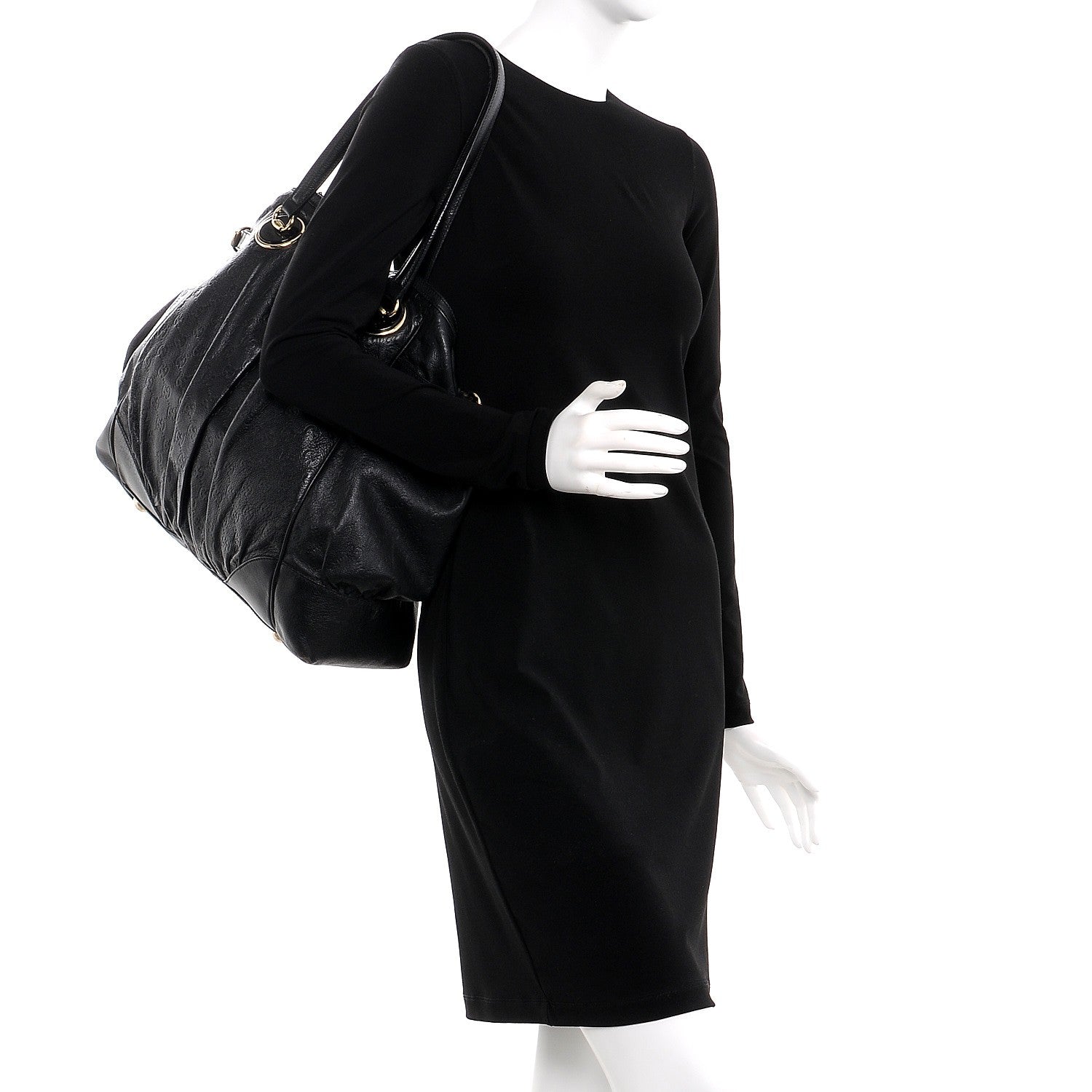 Gucci Guccissima Large Full Moon Tote Black 2 of 10