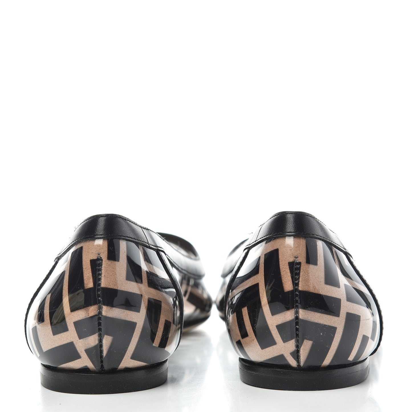 PVC Calfskin FF Colibri Ballerina Flats 37.5 Black