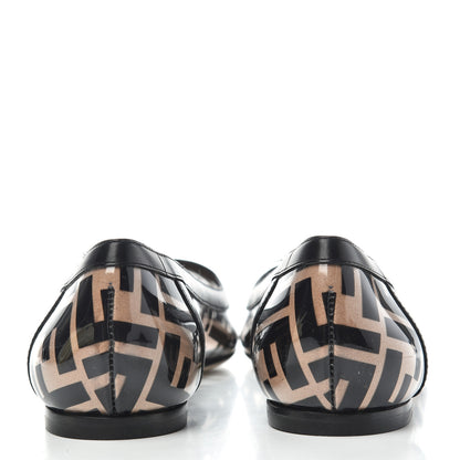 Fendi PVC Calfskin FF Colibri Ballerina Flats 37.5 Black 7 of 9