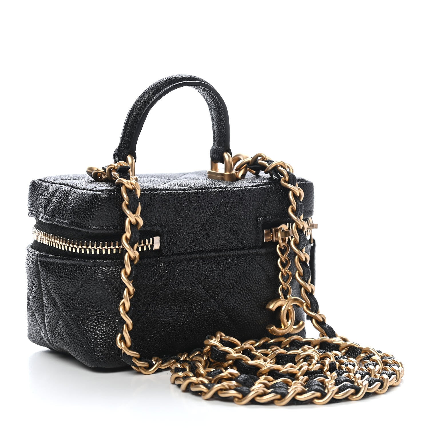 Chanel Caviar Quilted Mini Top Handle Vanity With Chain Black 2 of 9