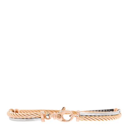 David Yurman 18K White Rose Gold Diamond Crossover Bracelet 2 of 4