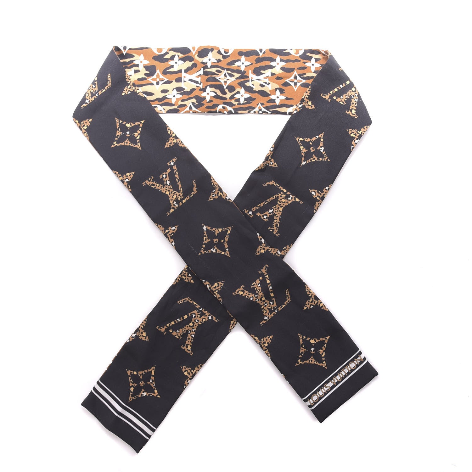 Louis Vuitton Silk Monogram Giant Jungle Bandeau Black 1 of 7