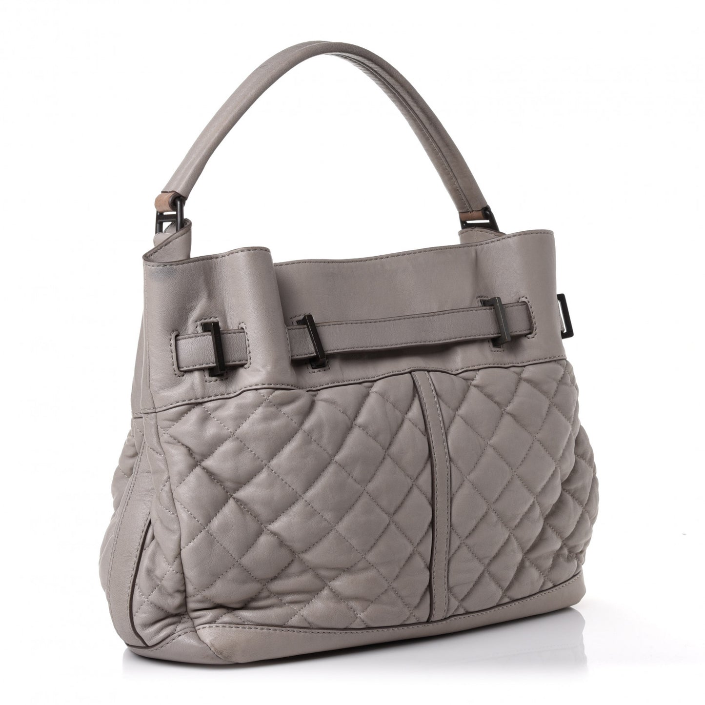 Lambskin Quilted Medium Enmore Hobo Grey