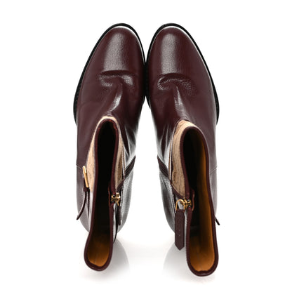 Gucci Monogram GG Mignon Quentin Granada Kid Ankle Boots 37.5 Vintage Bordeaux Dusty Brown 2 of 11