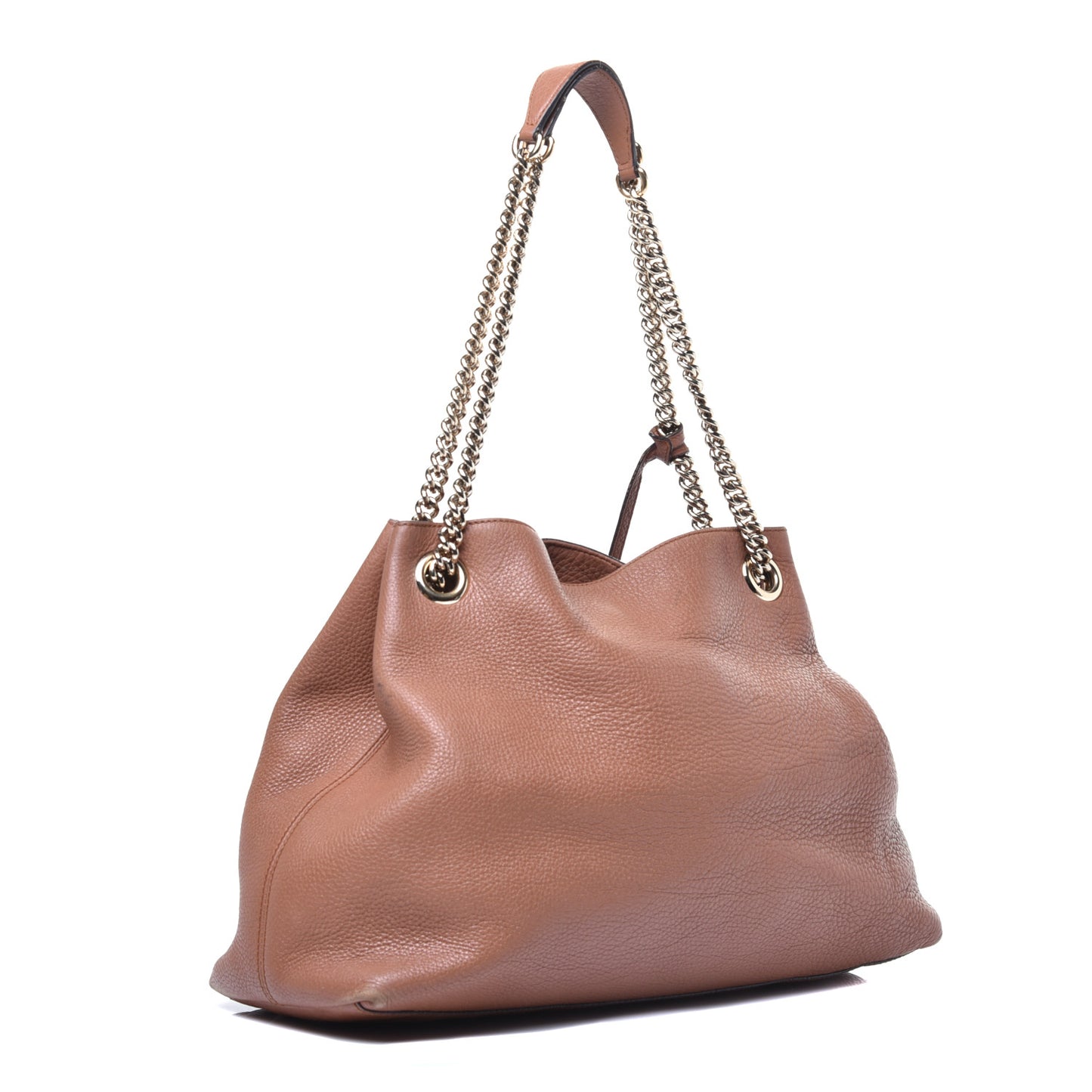 Pebbled Calfskin Medium Soho Chain Shoulder Bag Dusty Blush