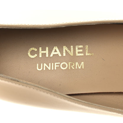 Chanel Lambskin Grosgrain Cap Toe CC Pumps 39 Beige Black 10 of 10