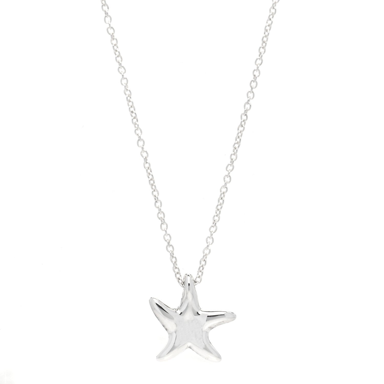 Tiffany Sterling Silver 12mm Elsa Peretti Starfish Pendant Necklace 4 of 6