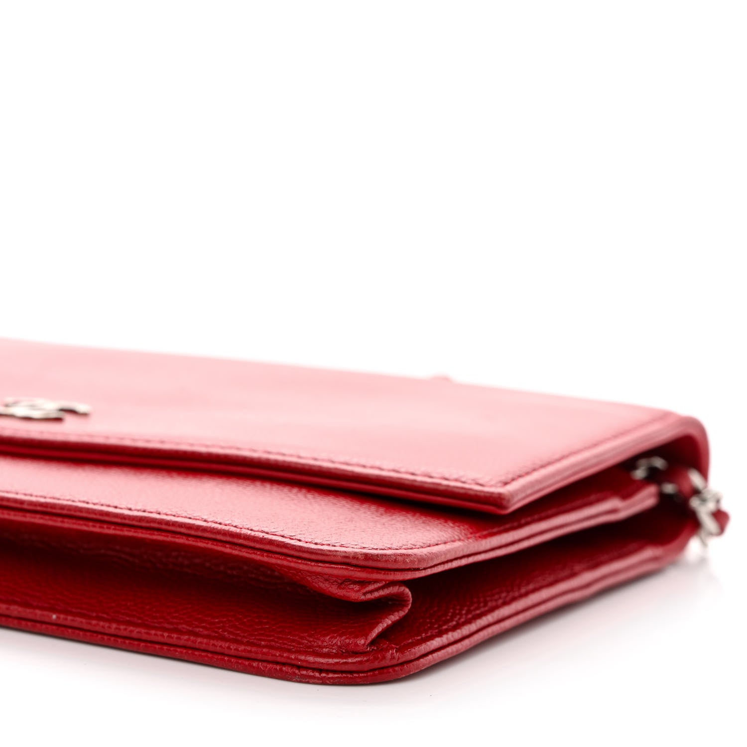 Chanel Caviar Sevruga Wallet on Chain WOC Red 11 of 13