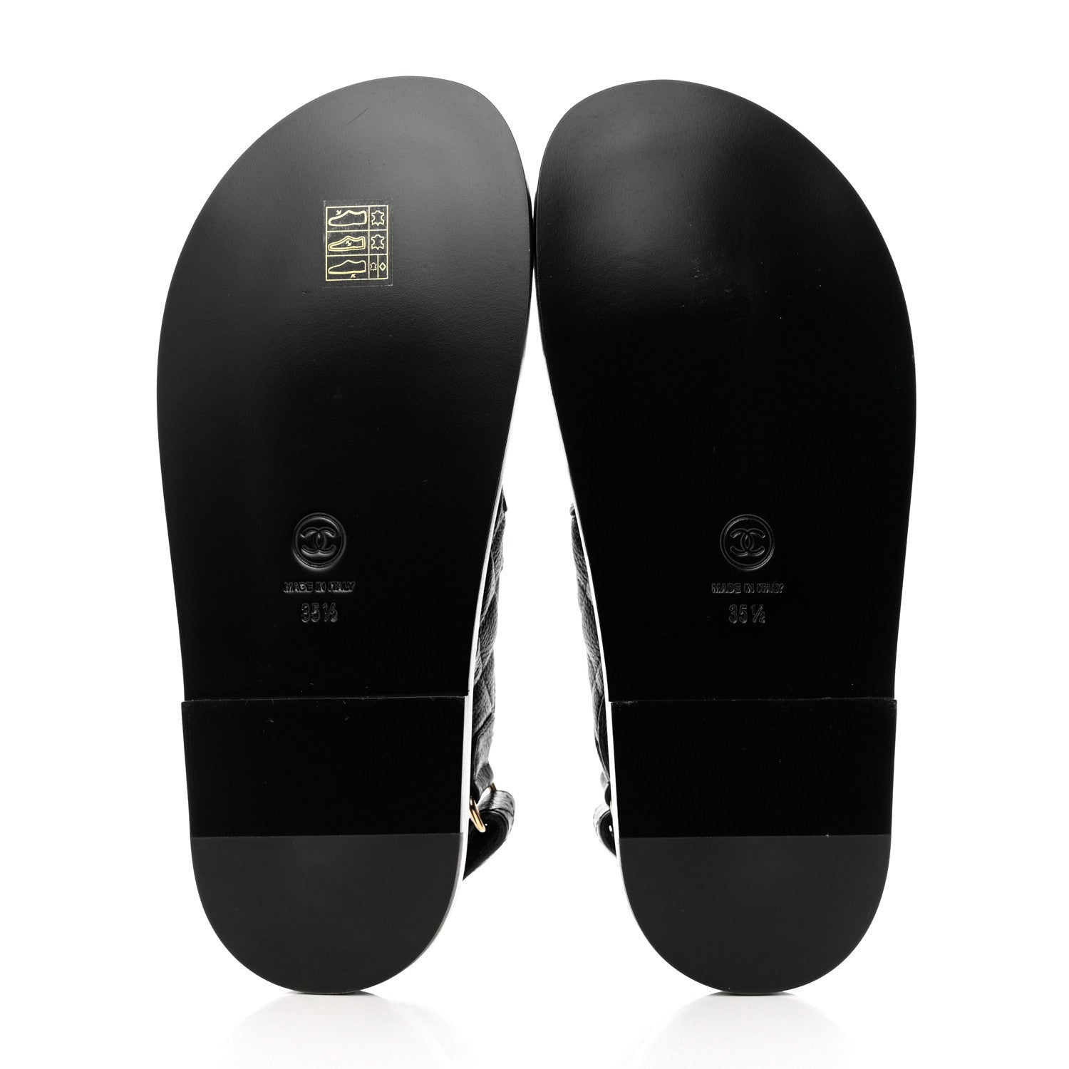 Chanel Grained Calfskin Velcro Dad Sandals 35.5 Black 5 of 9