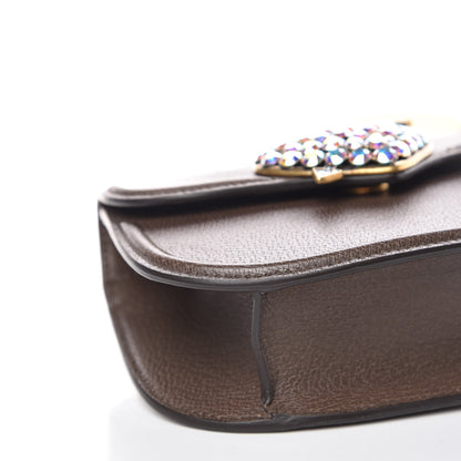 Gucci Textured Calfskin Web Crystal Heart Stripe Small Totem Shoulder Bag New Acero 9 of 10