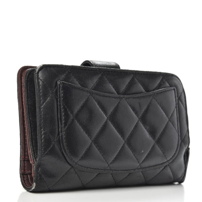 Chanel Lambskin Quilted Zipped Pocket Wallet Black 2 of 15