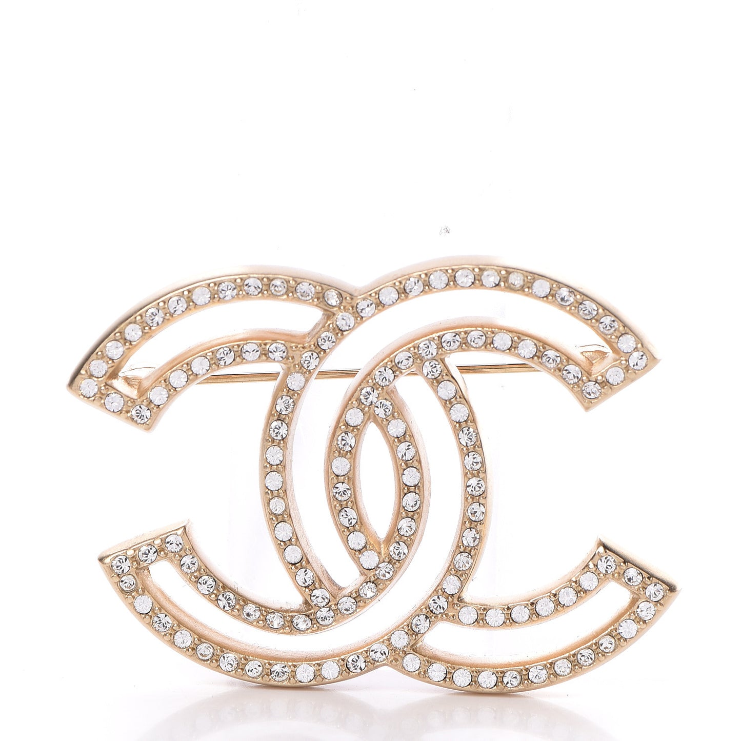 Crystal CC Brooch Light Gold