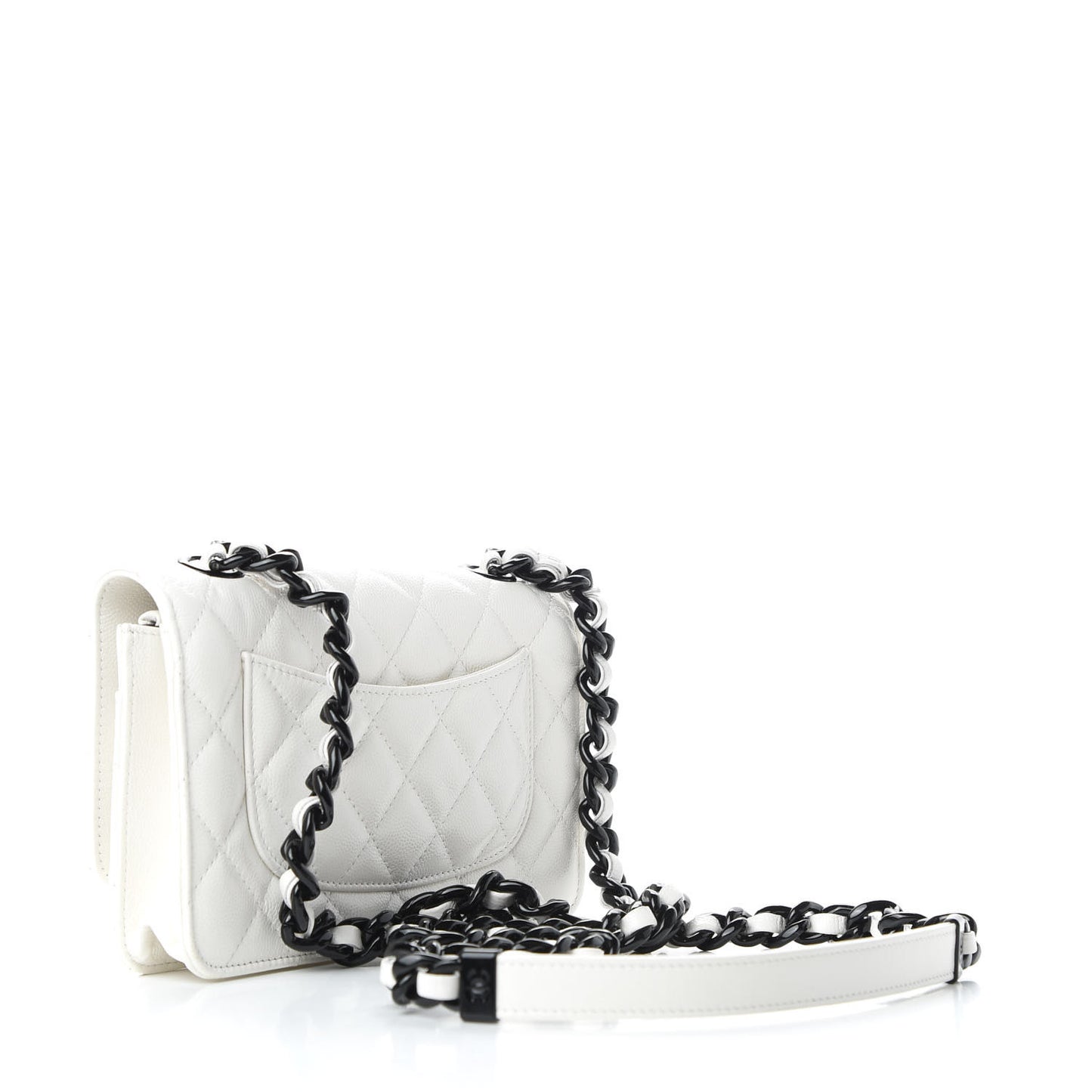 Caviar Quilted My Everything Wallet On Chain WOC White