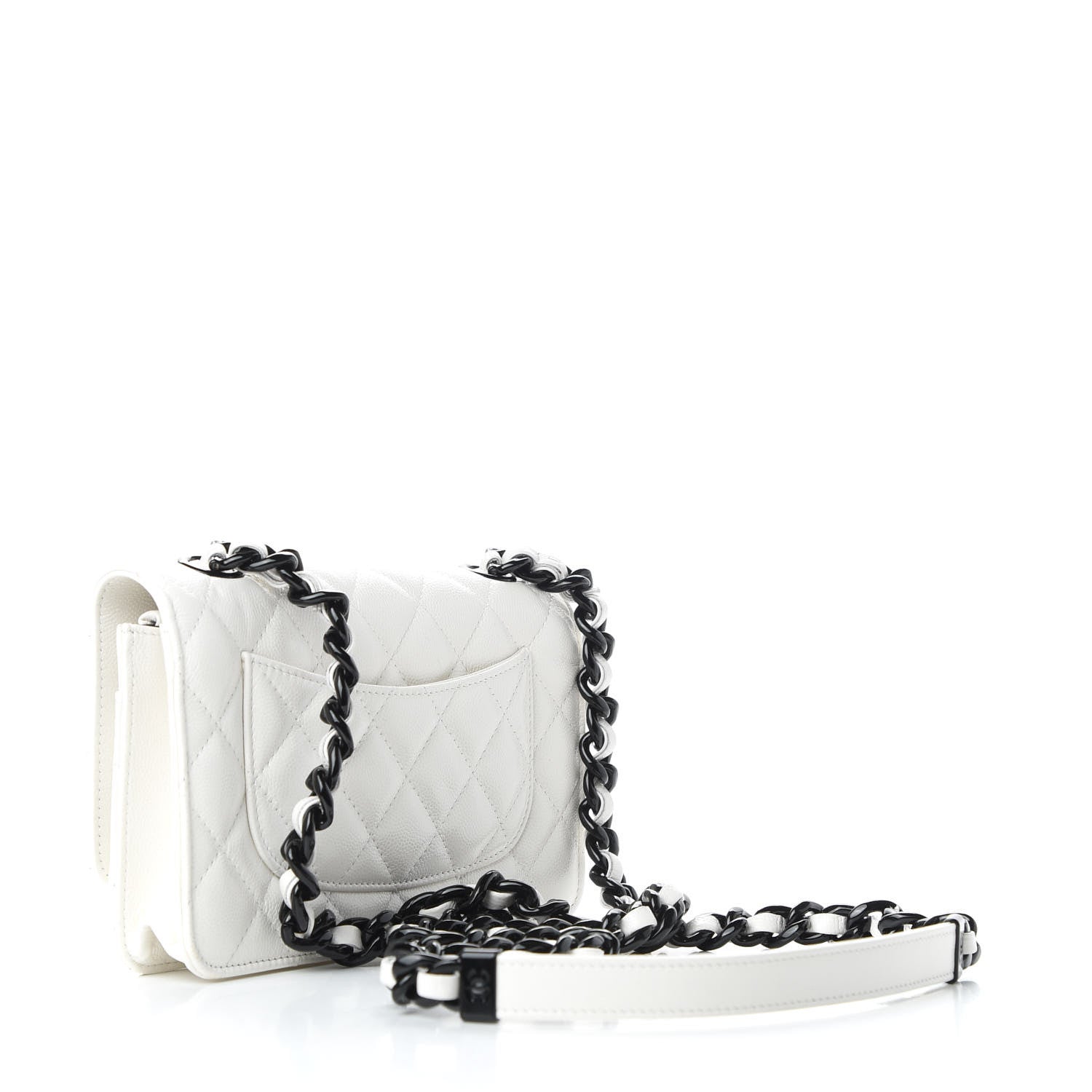 Chanel Caviar Quilted My Everything Wallet On Chain WOC White 3 of 10