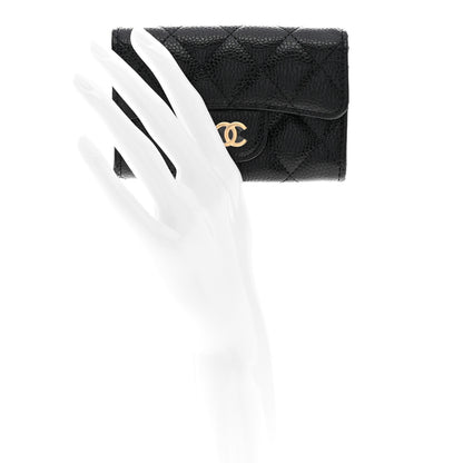 Chanel Caviar Quilted Flap Card Holder Wallet Black 2 of 9