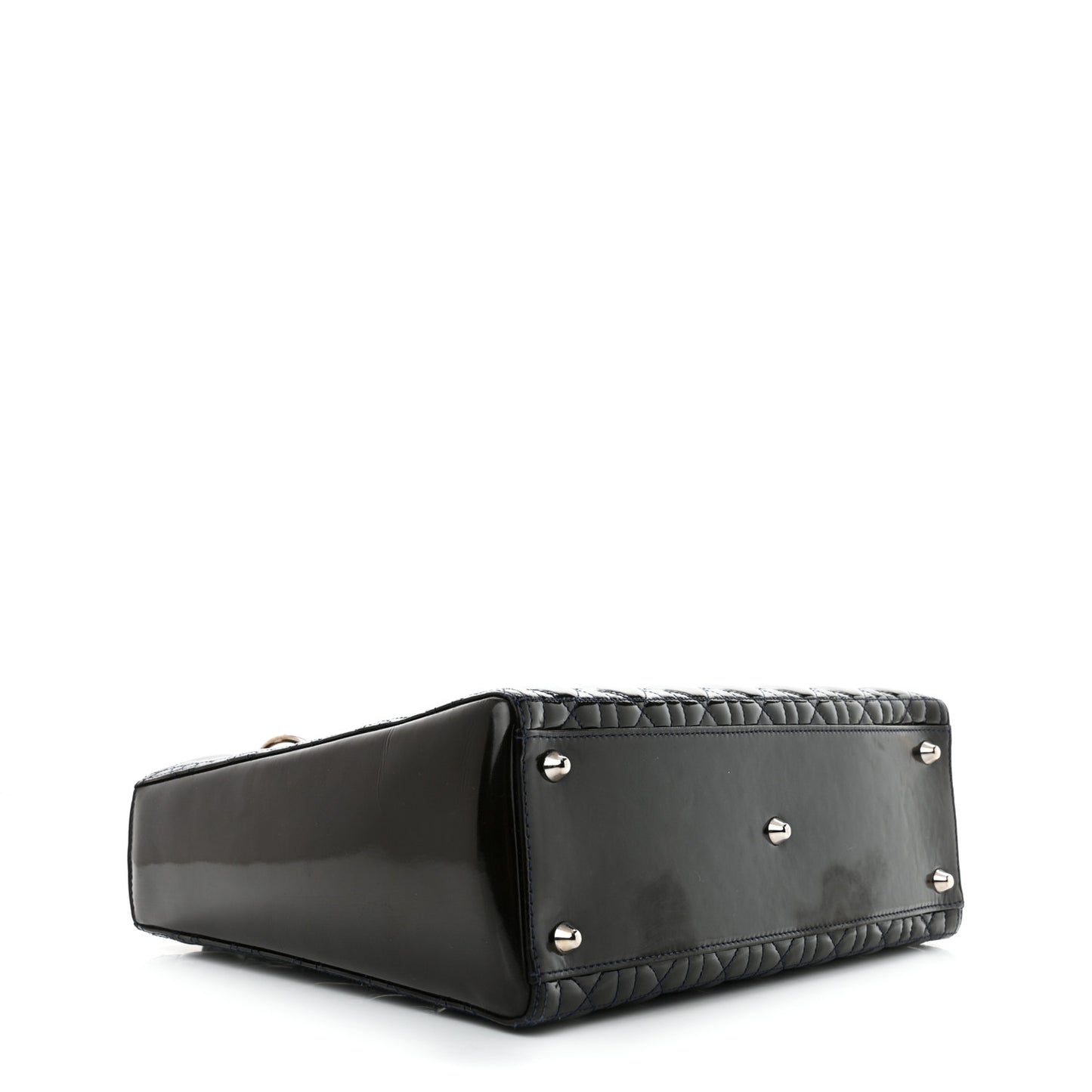 Patent Cannage Large Lady Dior Navy