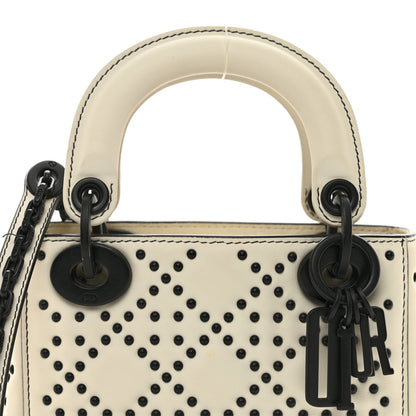 Christian Dior Ultra Matte Calfskin Studded Mini Supple Lady Dior White Black 5 of 11