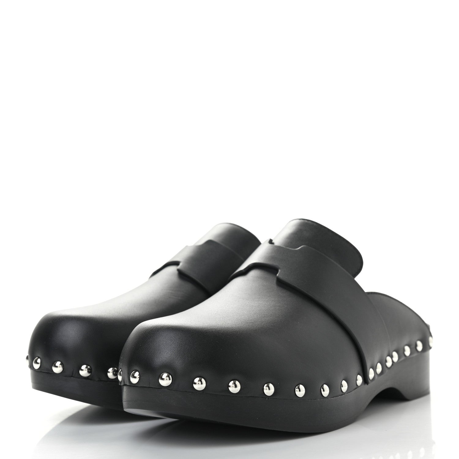 Hermes Calfskin Calya Mules 37 Black 3 of 8