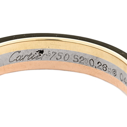 Cartier 18K Pink Yellow White Gold Diamond .26ct Solitaire Trinity Engagement Ring 52 6 5 of 6