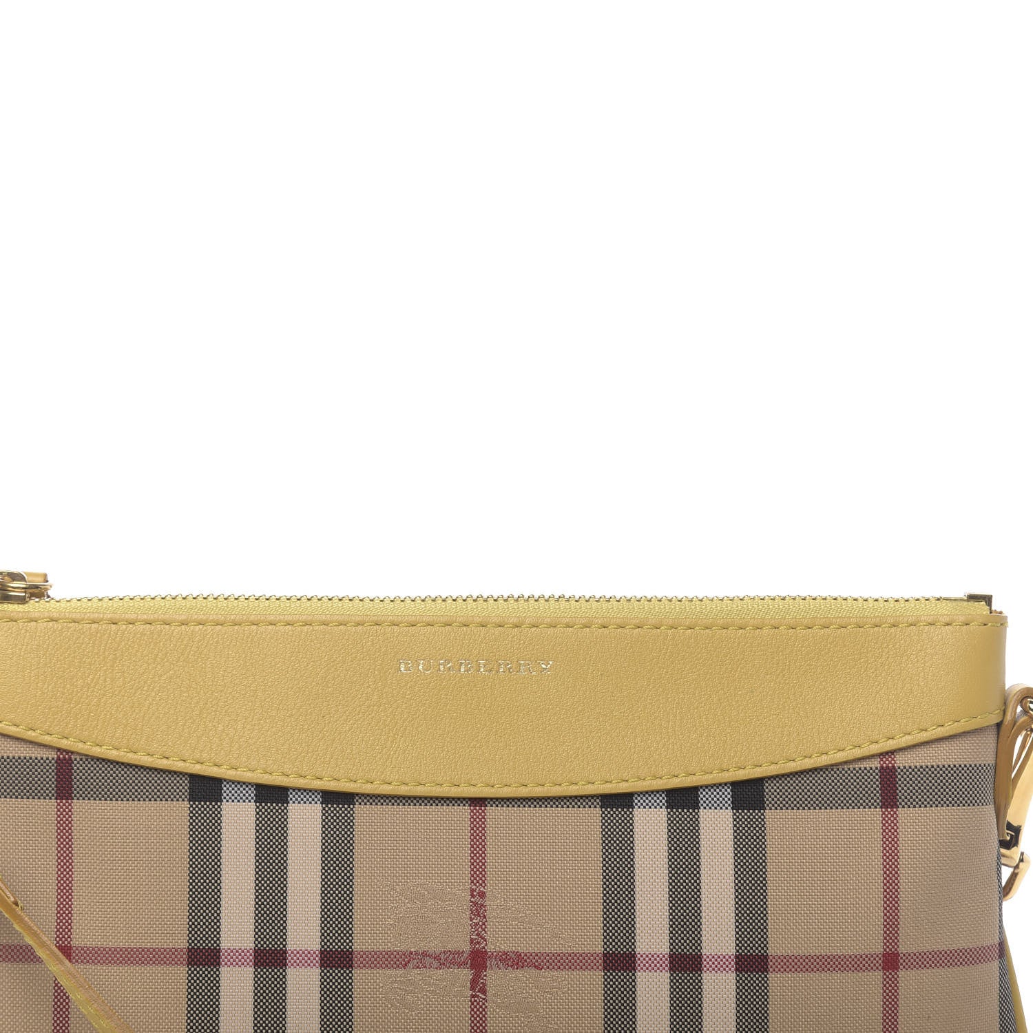 Burberry Horseferry Check Peyton Crossbody Clutch Bag Yellow 10 of 10