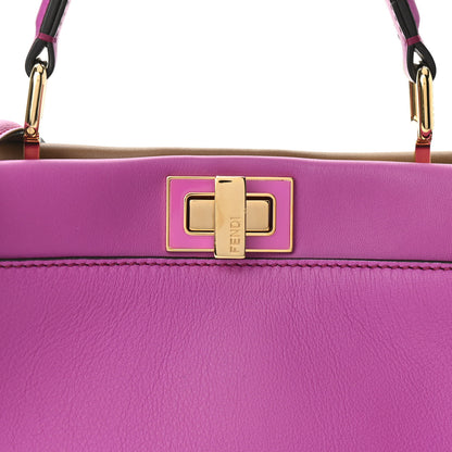 Fendi Vitello Seta Nappa Plexiglass Bi-Color Mini Peekaboo Iconic Satchel Bouganville Sand 8 of 10