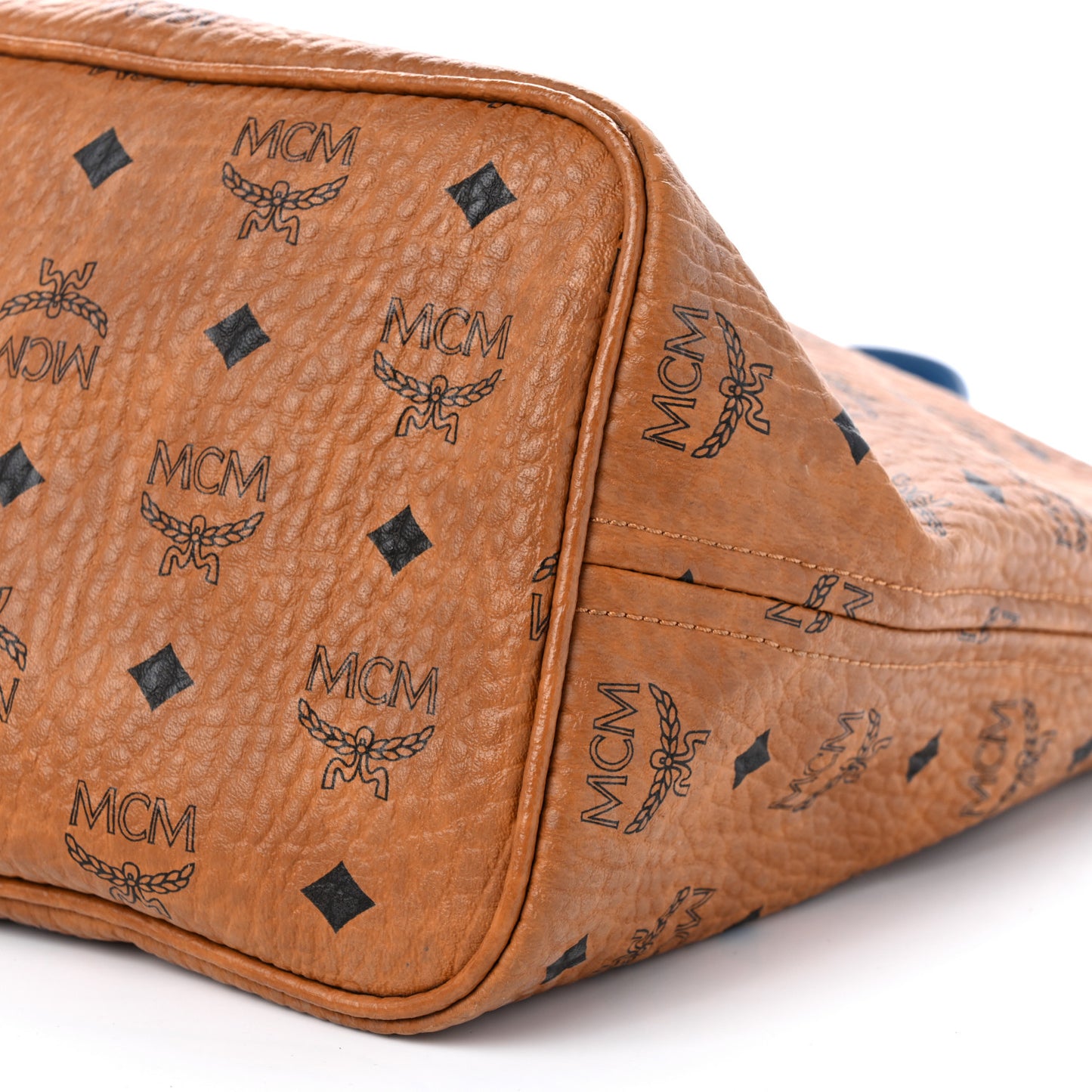 Visetos Medium Reversible Shopper Tote Cognac Blue