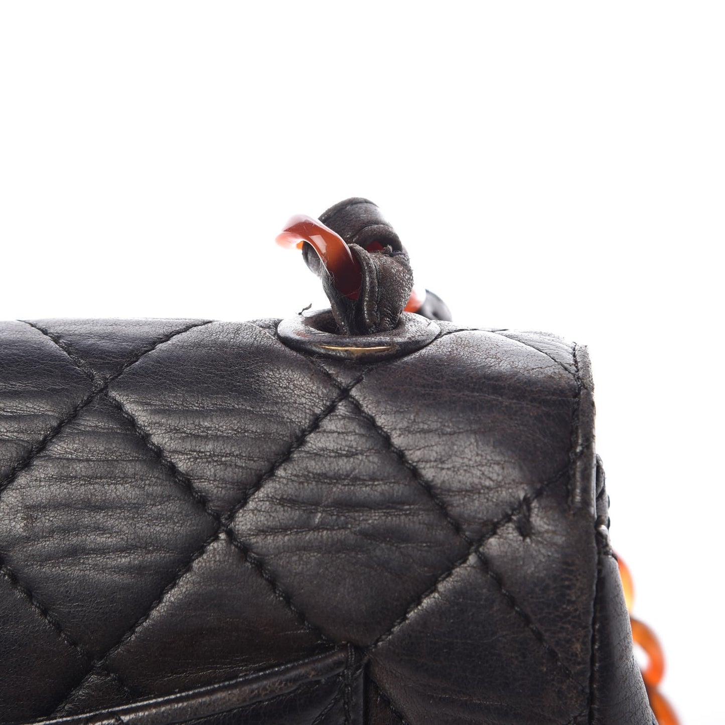Lambskin Quilted Bekko Jumbo Single Flap Black