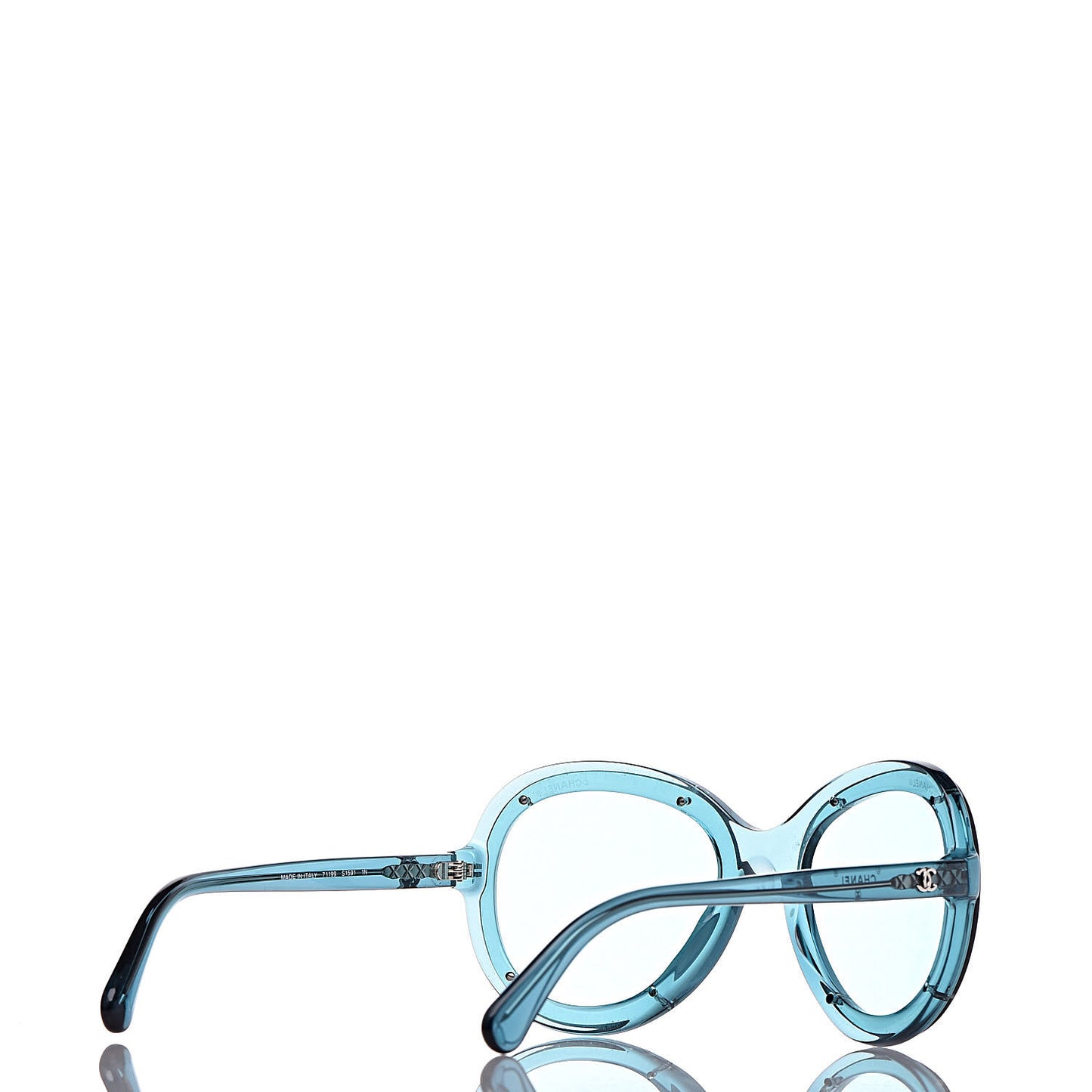Acetate Round CC Sunglasses 71199 Light Blue